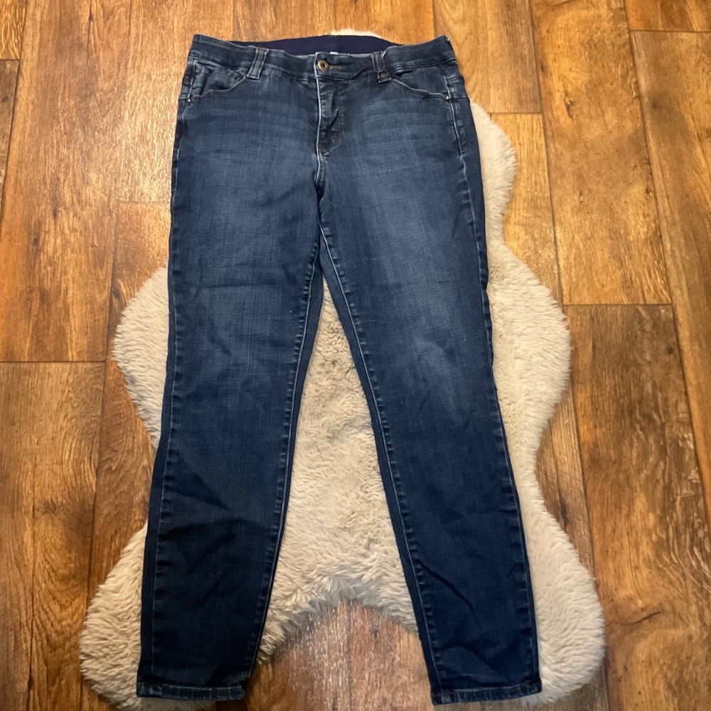 Jag Mid Rise Skinny Size 16 Denim Jeans 33 Womens Comfort Waist Dark Wash Womens